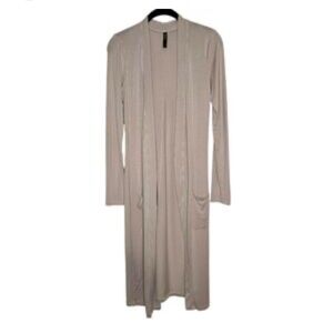 Savvi Eloise Light Grey Duster Kimono Sweater with Pockets Size 2 NWT